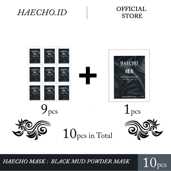 Black Mud Charcoal Bubuk Mask Peel Off - HAECHO (10pcs)