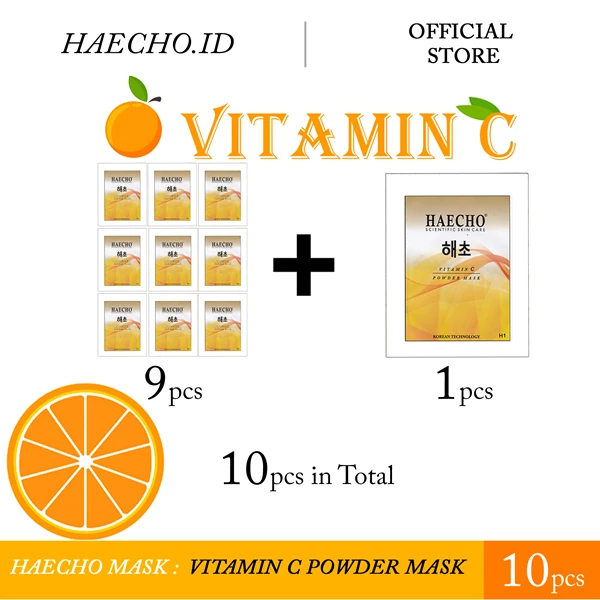 Masker Wajah Vitamin C Powder  - Haecho (10pcs)